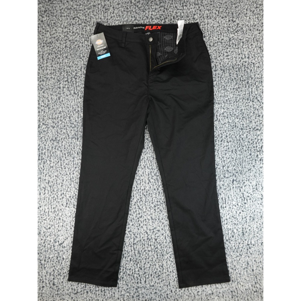 Dickies Super Flex Twill Pants Women 14 Black NEW Workwear Straight Leg Slim Fit
